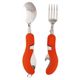 Cubiertos Wallis con 5 usos, desprendible a 2 piezas, naranja