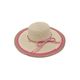 Sombrero ala media ivory y rosa detalle en lazo en forma de moño