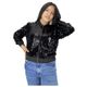 Chamarra lentejueleas negra Talla Mediana