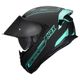 Casco Integral Hax Obsidian Negro Turquesa Certificado ECE y DOT M