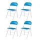 Ilios Innova | Juego de 4 Sillas Plegables acojinadas Azul Claro