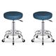 2 Sillas de bar taburete celosía ajustable con ruedas azul obscuro