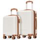 Maletas de viaje carry-on de mano cabina 10kg Rígida set de viaje 2 pack ETERNA 20” + 16” ABS doble calibre, cierre expandible, llantas desmontables