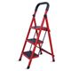 Escalera De Acero 3 Peldaños, Plegable Portátil Roja