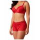 Conjunto Brasier Y Cachetero Encaje Rojo - 5512125SETROJO
