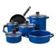 Batería de Cocina Cinsa Albania de Acero Vitrificado con Antiadherente 10 Pzs Color Azul