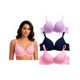 Paquete de 3 Brasieres Doble Push Up, Aumenta hasta dos tallas incluye 3 Colores Diferentes 9930PUSHROSALILAMNO