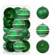 Esferas ANGER para árbol de navidad Artego set mix de 30 esferas: 10pz*8cm 20pz*6cm color Verde Navidad  Línea Glitter