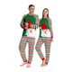 Santa rayas navidad padre e hijo ropa de casa pijamas Conjunto pijama Navideña de rayas pantalon largo y camisa manga larga para adultos HOGAWAY