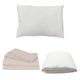 Protector de colch贸n Individual Spring Air Ultra + Sabanas Basic Crema + Almohada Frosty RGH