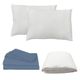 Protector de colch贸n Queen Size Spring Air Ultra + Sabanas Basic Azul Acero+ 2 Almohadas Frosty RGH