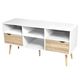 Mueble de TV Rack Top Living Estilo N贸rdico Blanco y Caf茅