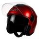 Casco Motocicleta Abierto 3/4 Visera Doble Hd Abatible Dot Rojo Mediano