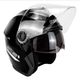 Casco Motocicleta Abierto 3/4 Visera Doble Hd Abatible Dot Negro Brilloso Mediano