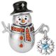 Charm muñeco de nieve plata MXCXN-001 XmasSnowman01 Charm invierno elegante