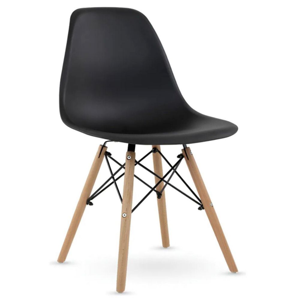 Silla de comedor Eames Negro