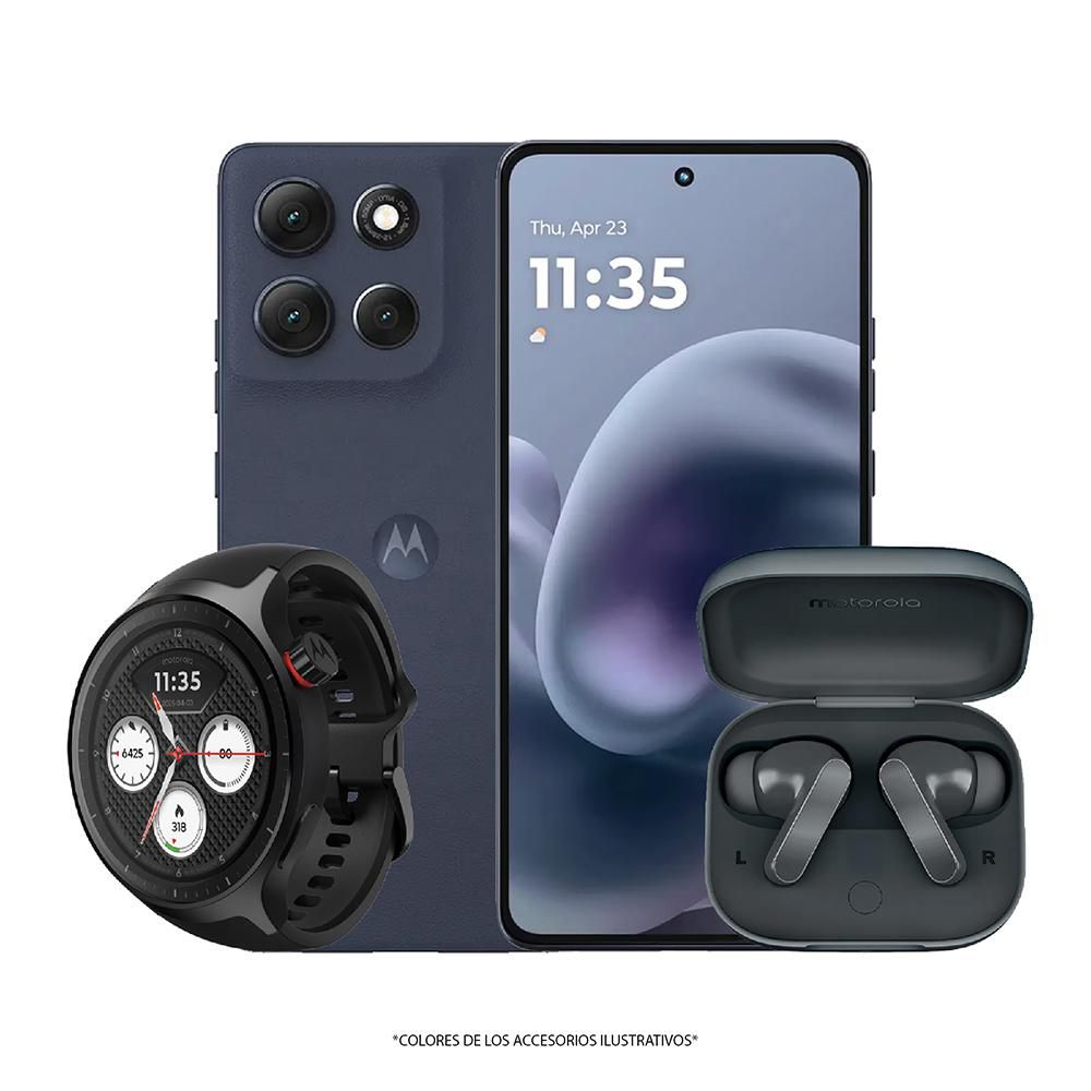 Combo Motorola Moto G86 8GB 256GB Azul + Moto Watch + Moto Buds BASS