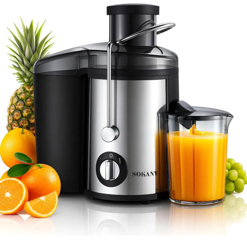 SOKANY Exprimidor, Extractor de Jugos Electrico de Frutas y Verduras| Practico Facil de Usar y Limpiar, Calidad Superior