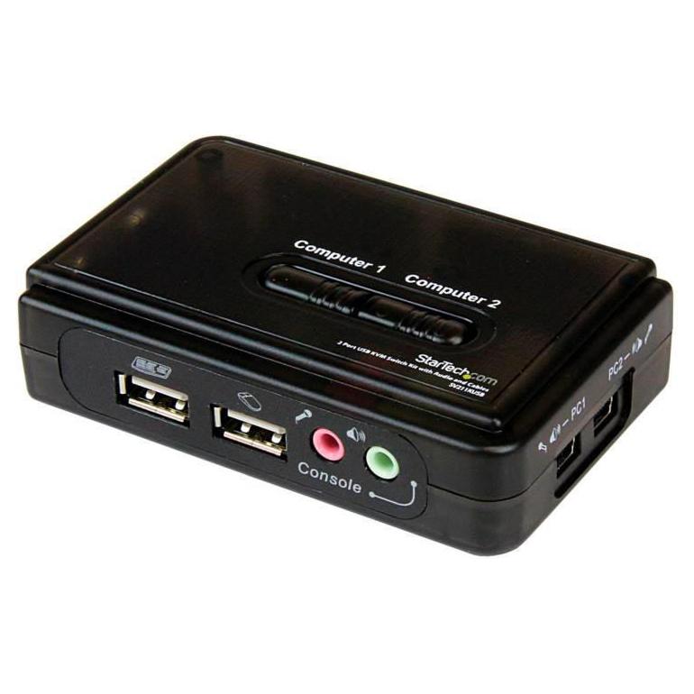 StarTech Juego Conmutador KVM 2 puertos USB Audio y Vídeo VGA